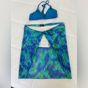 Jantzen Blue and Green Sarong Coverup